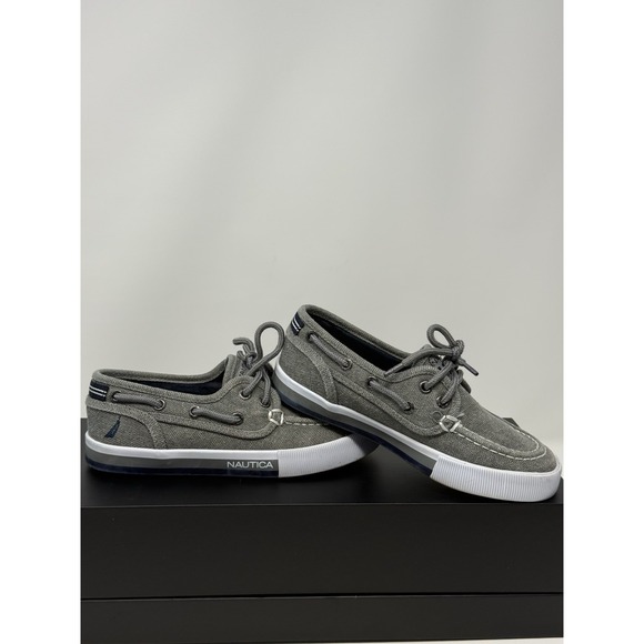 Nautica Other - Nautica Spinnaker Kid's Boat Shoes Gray Canvas 2-Eye Size 13